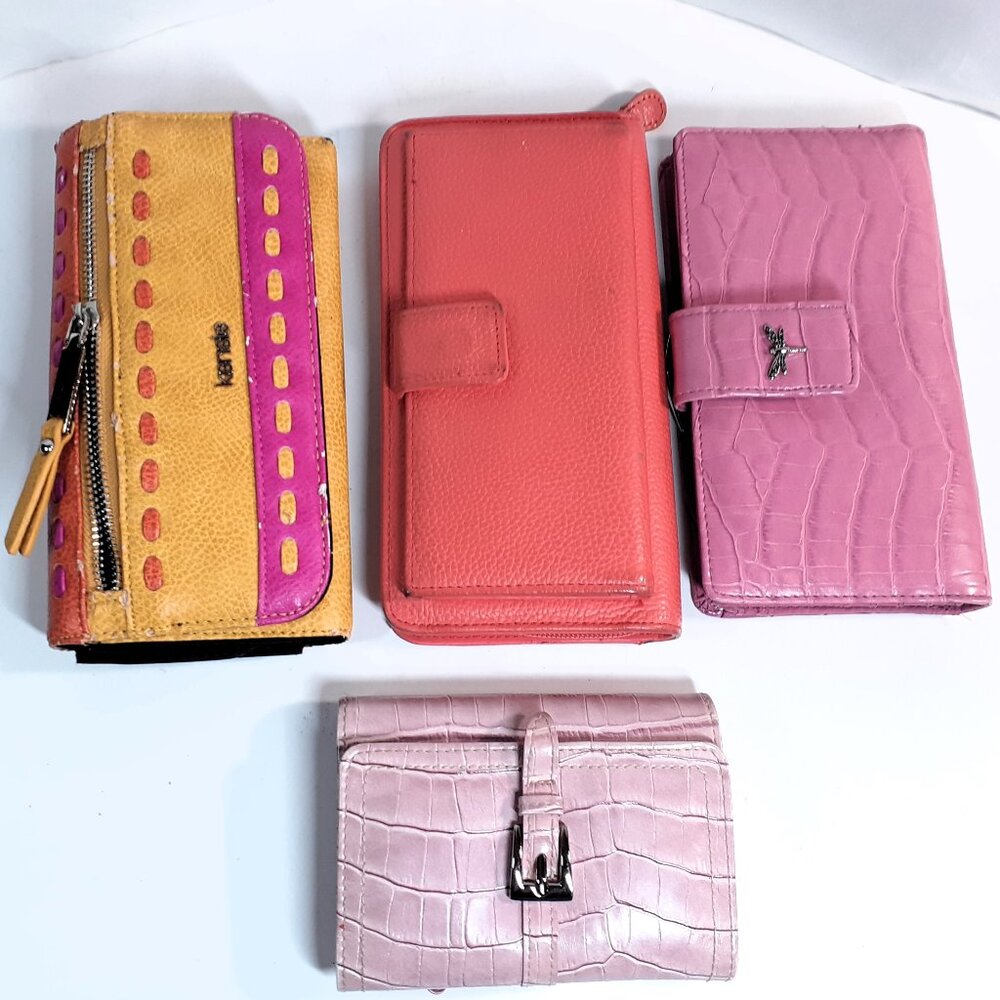 LOT OF 4 WOMEN’S WALLET - 3 CHECKBOOK STYLE + REGULAR WALLET